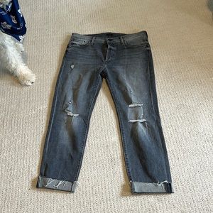 Mother jeans, sz 31, the scrapper ankle cuff, grey